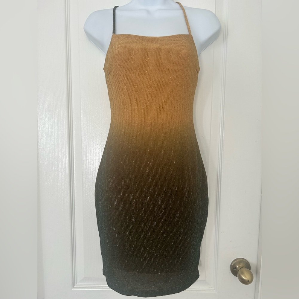 Gold and green dress